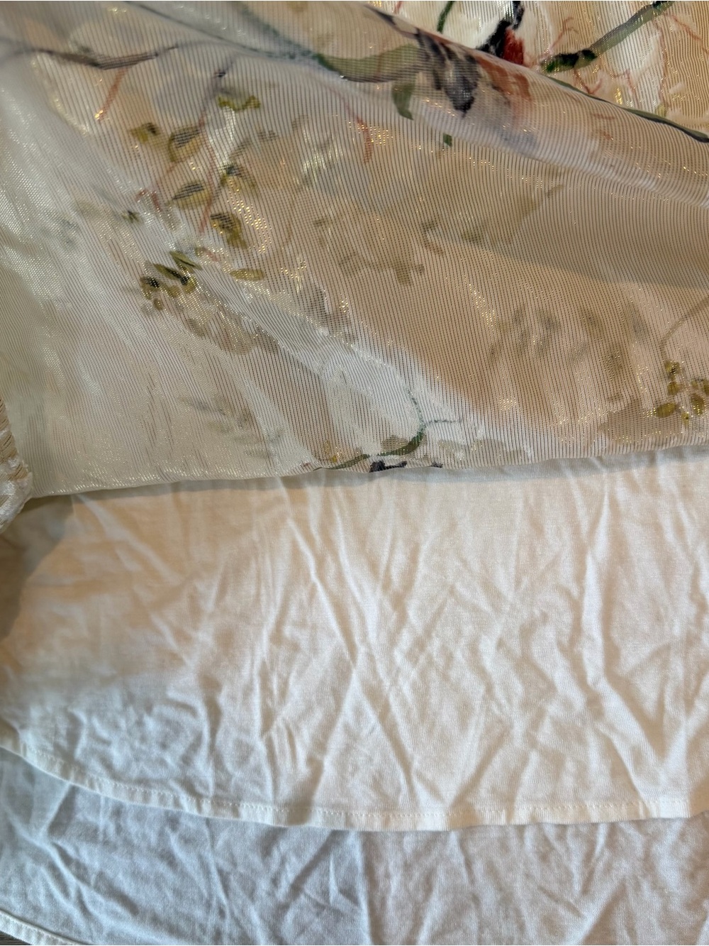 Anthropologie Deletta Long Sleeve Velvet Burnout Bird Print Cream Boho Whimsy L - Picture 6 of 8